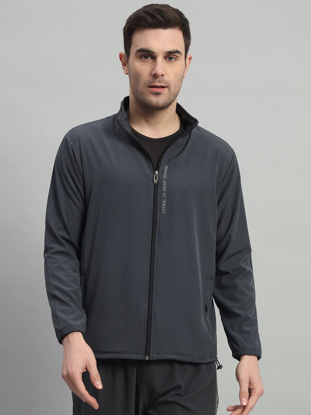 Sports Jacket with Concealed Zippers - Dark Grey – FITINC