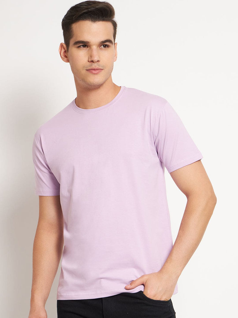 FITINC Premium Cotton Classic Fit Lavender T-Shirt