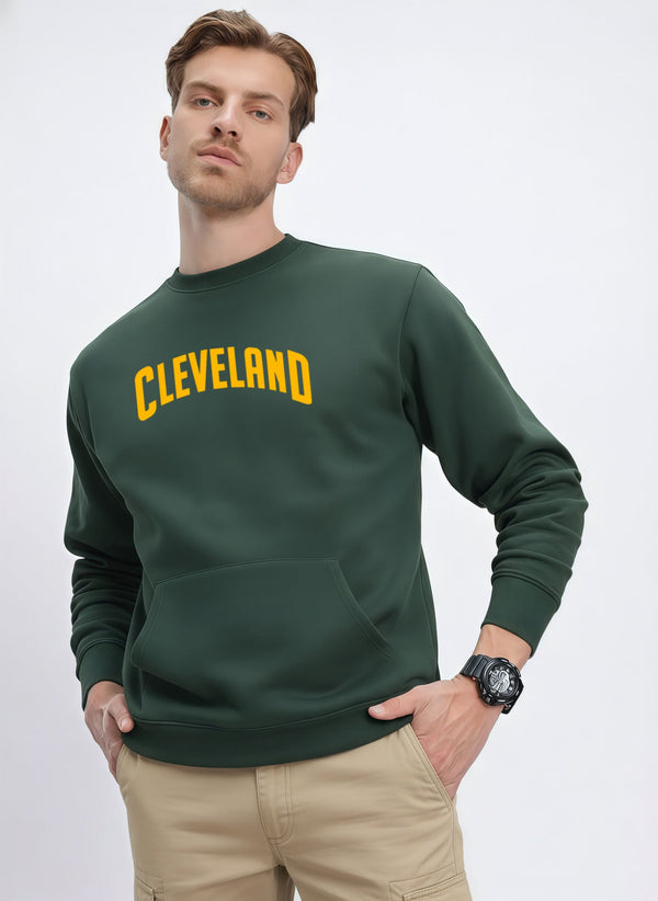 Ultra-Warm Fleece Sweatshirt - Bottle Green - Cleveland