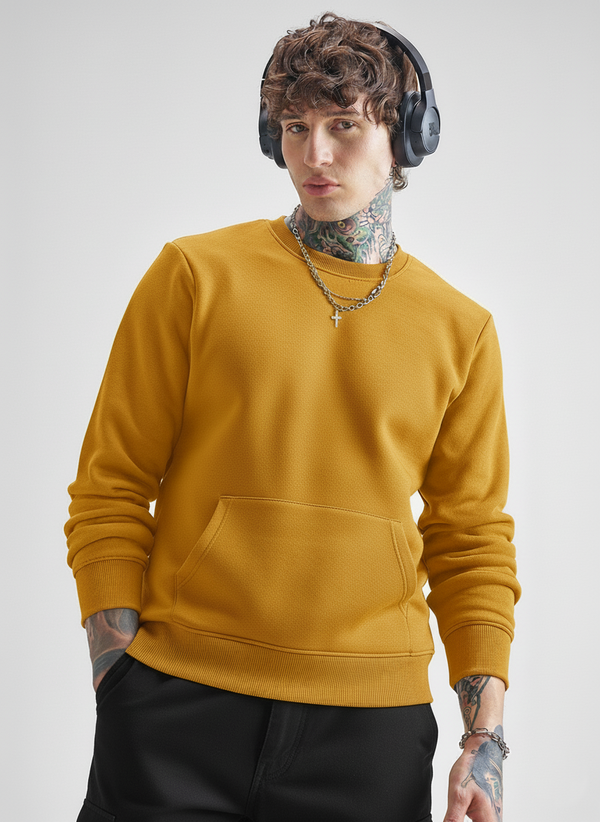 Ultra-Warm Fleece Sweatshirt - Mustard