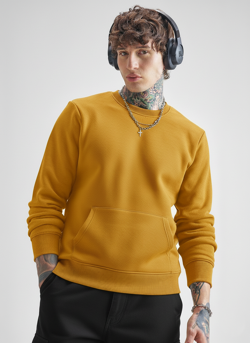 Ultra-Warm Fleece Sweatshirt - Mustard