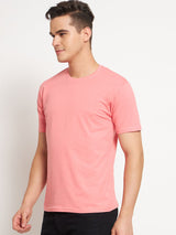 FITINC Premium Cotton Classic Fit Pink T-Shirt