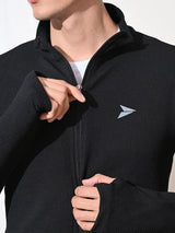 FITINC Sunscreen Jacket with Thumb Hole & Coolrush Technology - Black