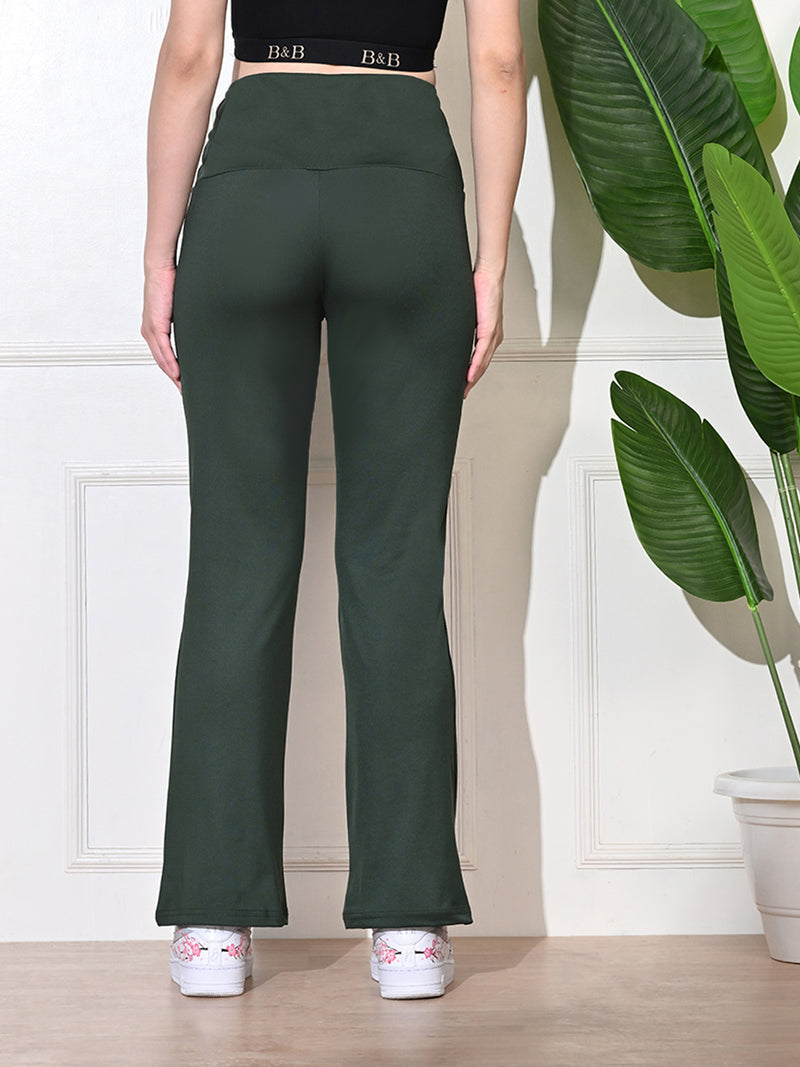 Effortless Women's Lycra Flared Tights - Sage