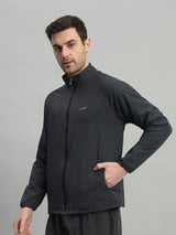 FITINC Sports Track Jacket for Men - Dark Grey