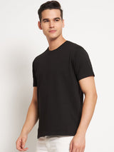 FITINC Premium Cotton Classic Fit Black T-Shirt