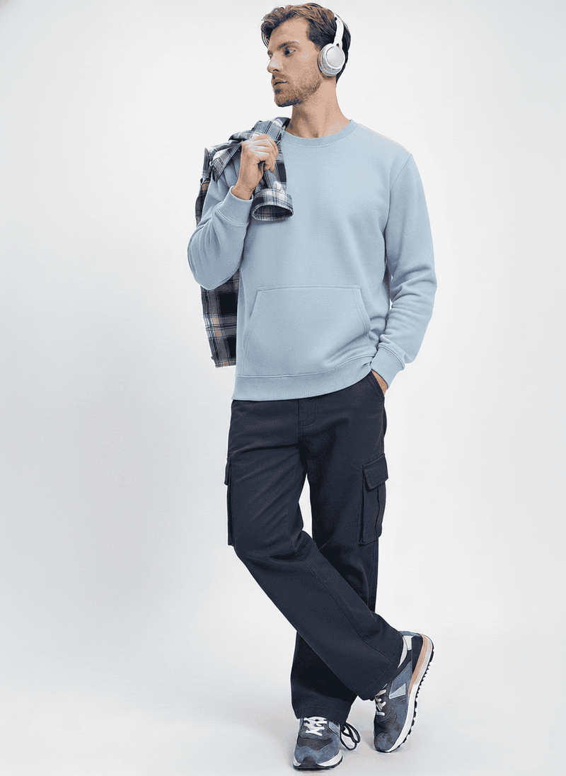 Ultra-Warm Fleece Sweatshirt - Sky Blue