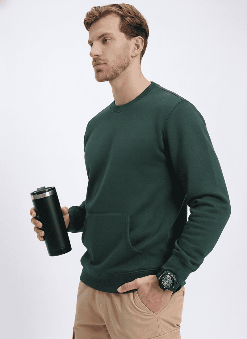Ultra-Warm Fleece Sweatshirt - Bottle Green