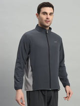 FITINC Dark & Light Grey Contrast Panel Sports Jacket for Men