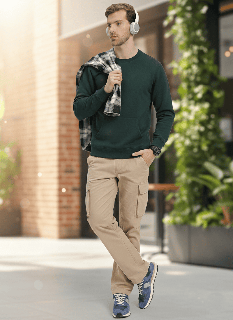 Ultra-Warm Fleece Sweatshirt - Bottle Green