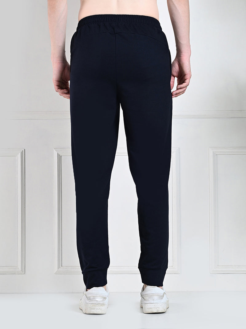 FITINC Zipper Pockets Cotton Jogger for Men - Navy Blue