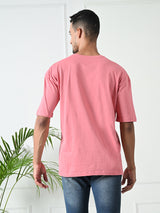 FITINC Peach Oversized Drop Shoulder T-Shirt for Men