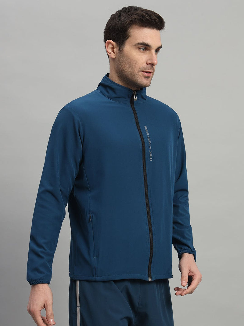FITINC Sports Jacket for Men with Two Hidden Zipper Pockets - Airforce Blue