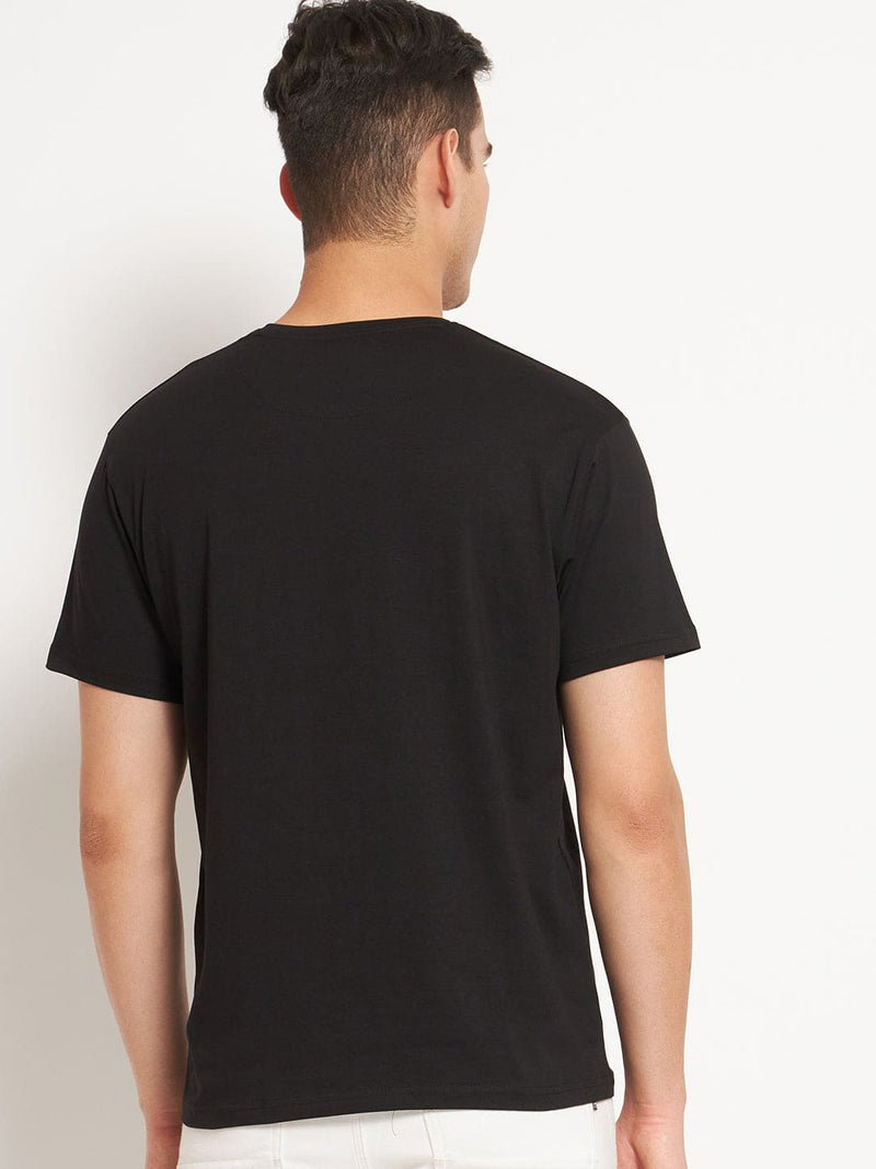 FITINC Premium Cotton Classic Fit Black T-Shirt