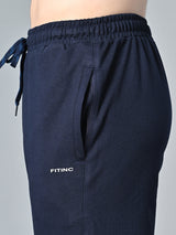 Essential Regular Fit Cotton Track Pant – Navy Blue