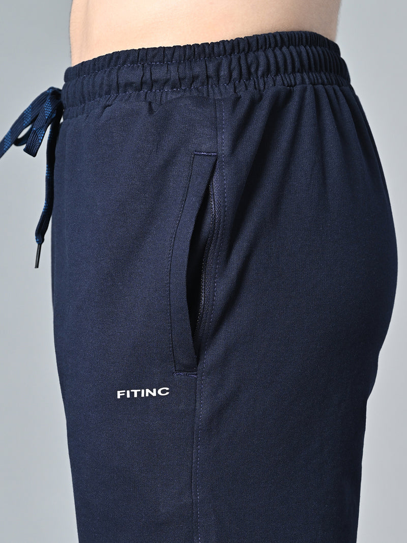 Essential Regular Fit Cotton Track Pant – Navy Blue