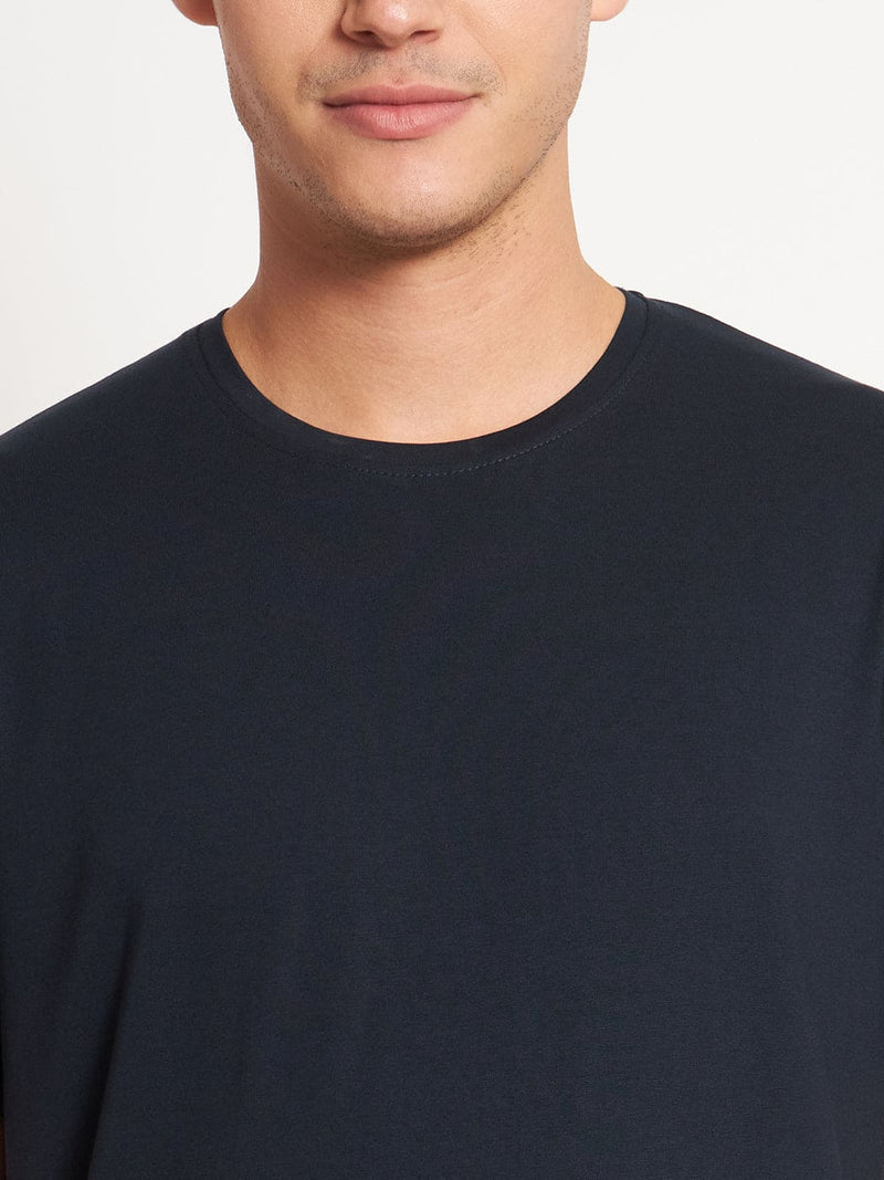 FITINC Premium Cotton Classic Fit Navy Blue T-Shirt