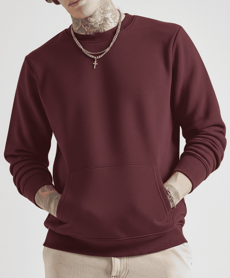 Ultra-Warm Fleece Sweatshirt - Wine