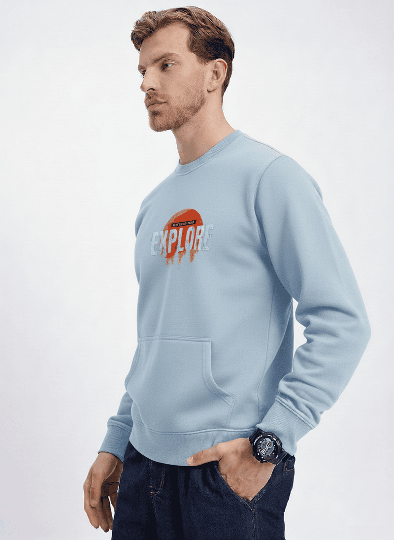 Ultra-Warm Fleece Sweatshirt - Sky Blue - Explore