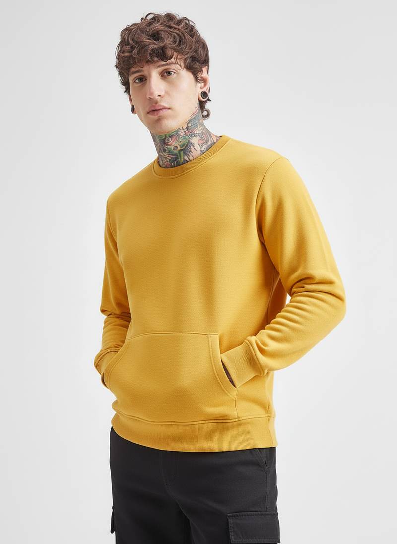 Ultra-Warm Fleece Sweatshirt - Mustard