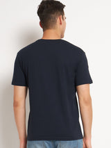 FITINC GameOver Graphic Navy Blue Cotton T-Shirt