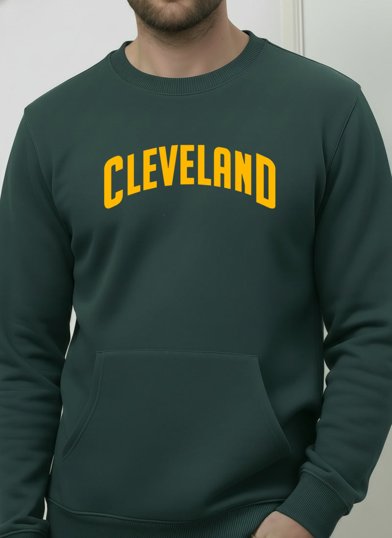Ultra-Warm Fleece Sweatshirt - Bottle Green - Cleveland