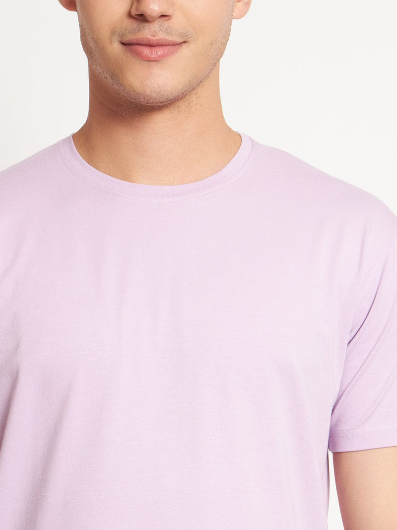FITINC Premium Cotton Classic Fit Lavender T-Shirt