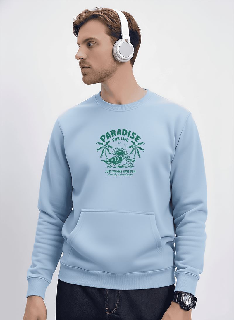 Ultra-Warm Fleece Sweatshirt - Sky Blue - Paradise