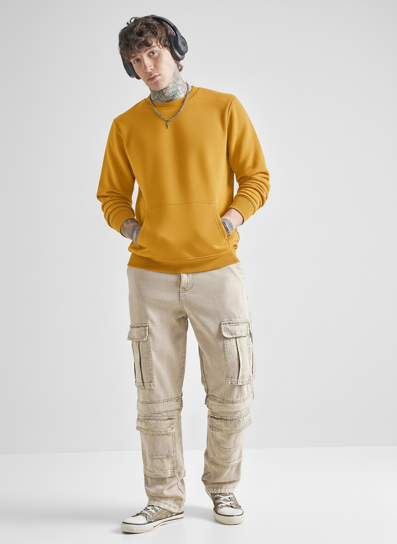 Ultra-Warm Fleece Sweatshirt - Mustard