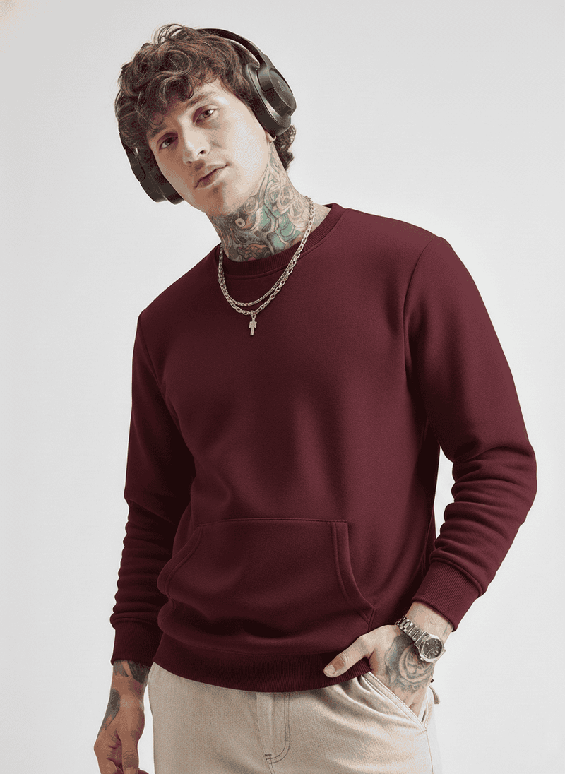 Ultra-Warm Fleece Sweatshirt - Wine