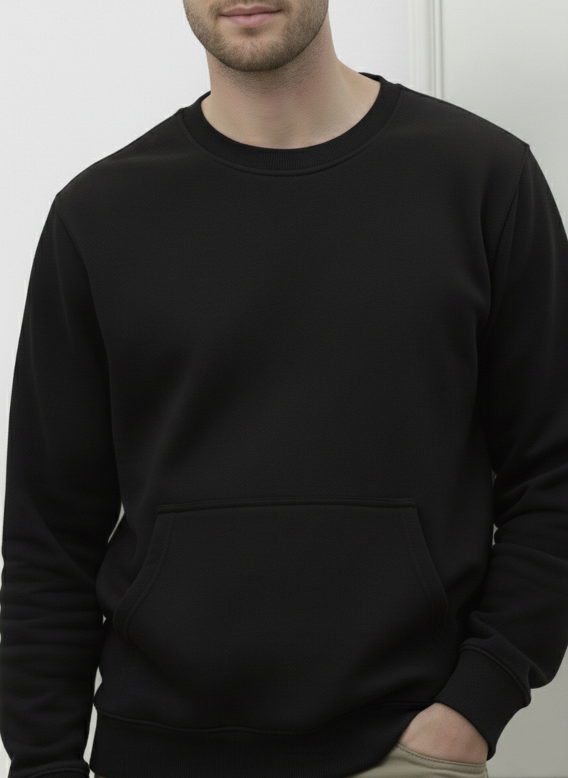 Ultra-Warm Fleece Sweatshirt - Black