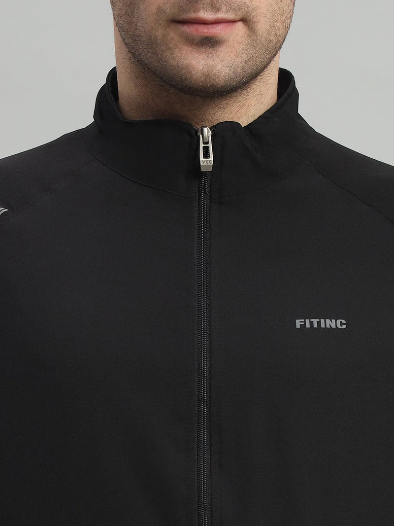FITINC Sports Track Jacket for Men - Black