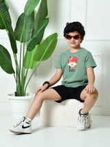Cotton Optimistic & Be Dope Graphic T-Shirts - Maroon & Pista (2-Pack)
