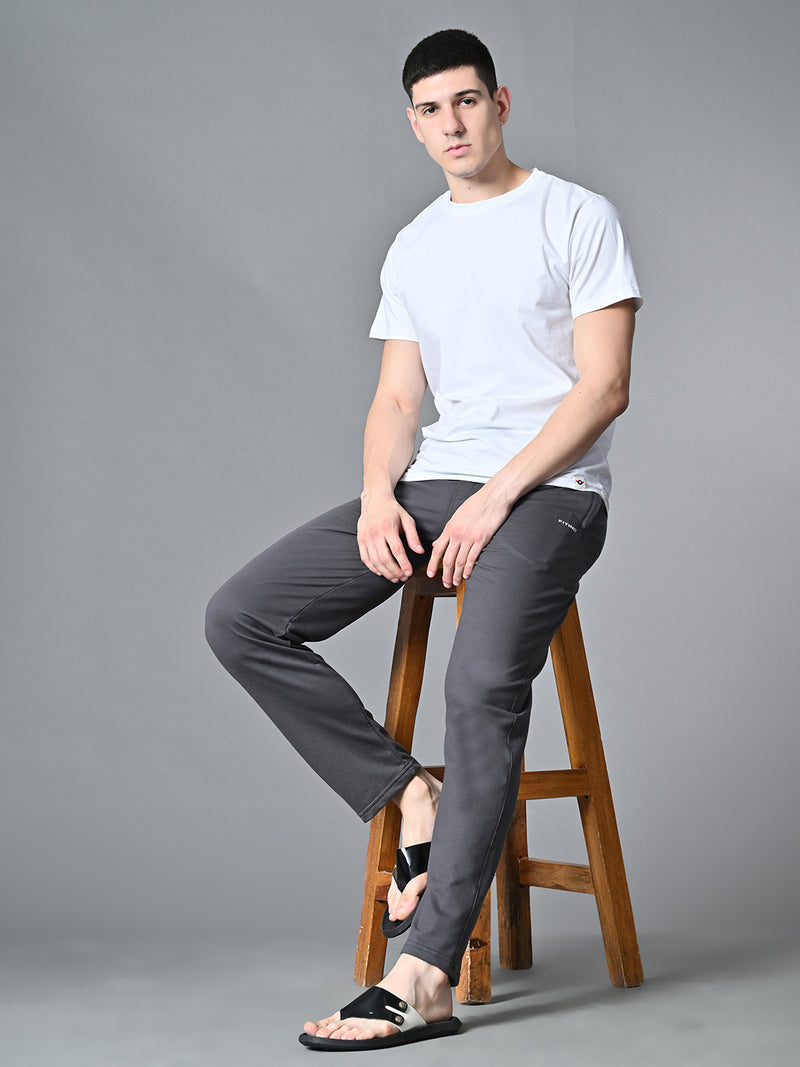 Essential Regular Fit Cotton Track Pant - Charcoal