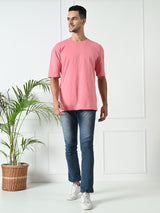 FITINC Peach Oversized Drop Shoulder T-Shirt for Men