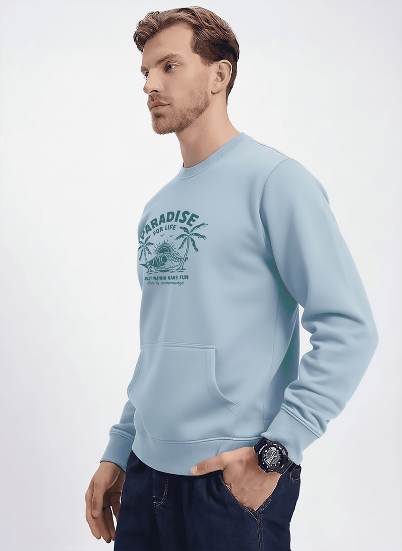 Ultra-Warm Fleece Sweatshirt - Sky Blue - Paradise
