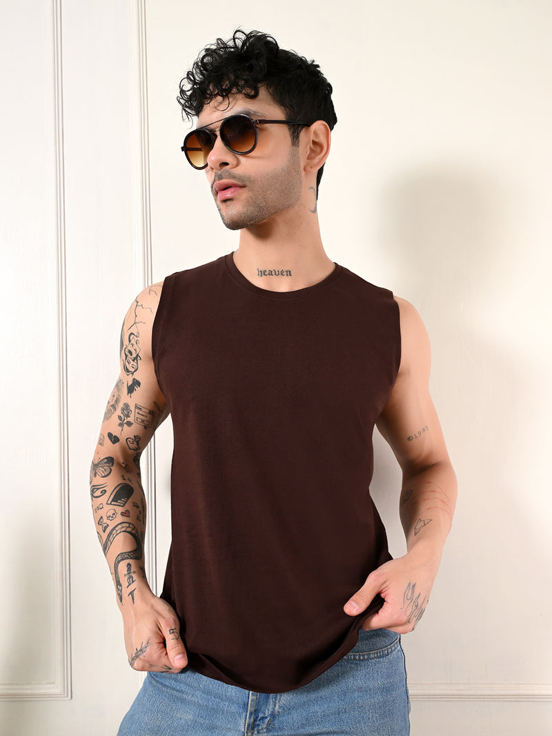 Easy-Wear Solid Coffee Cotton Sando