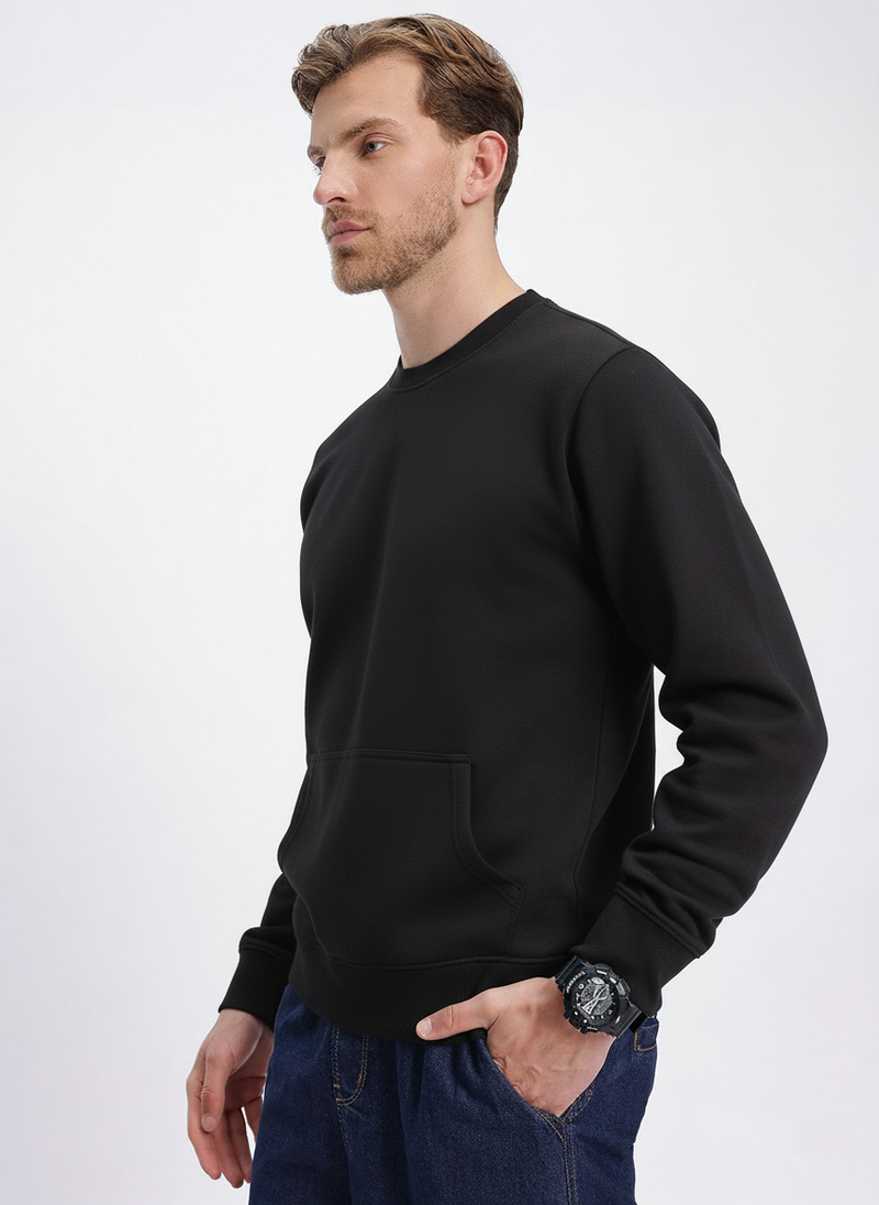 Ultra-Warm Fleece Sweatshirt - Black