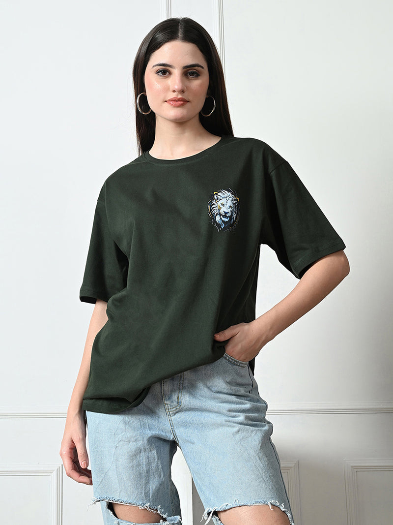 Classic 100% Cotton Lioness T-shirt – Green