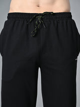 Essential Regular Fit Cotton Track Pant - Black