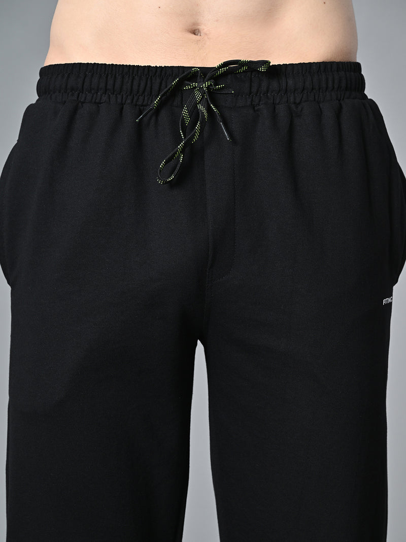 Essential Regular Fit Cotton Track Pant - Black