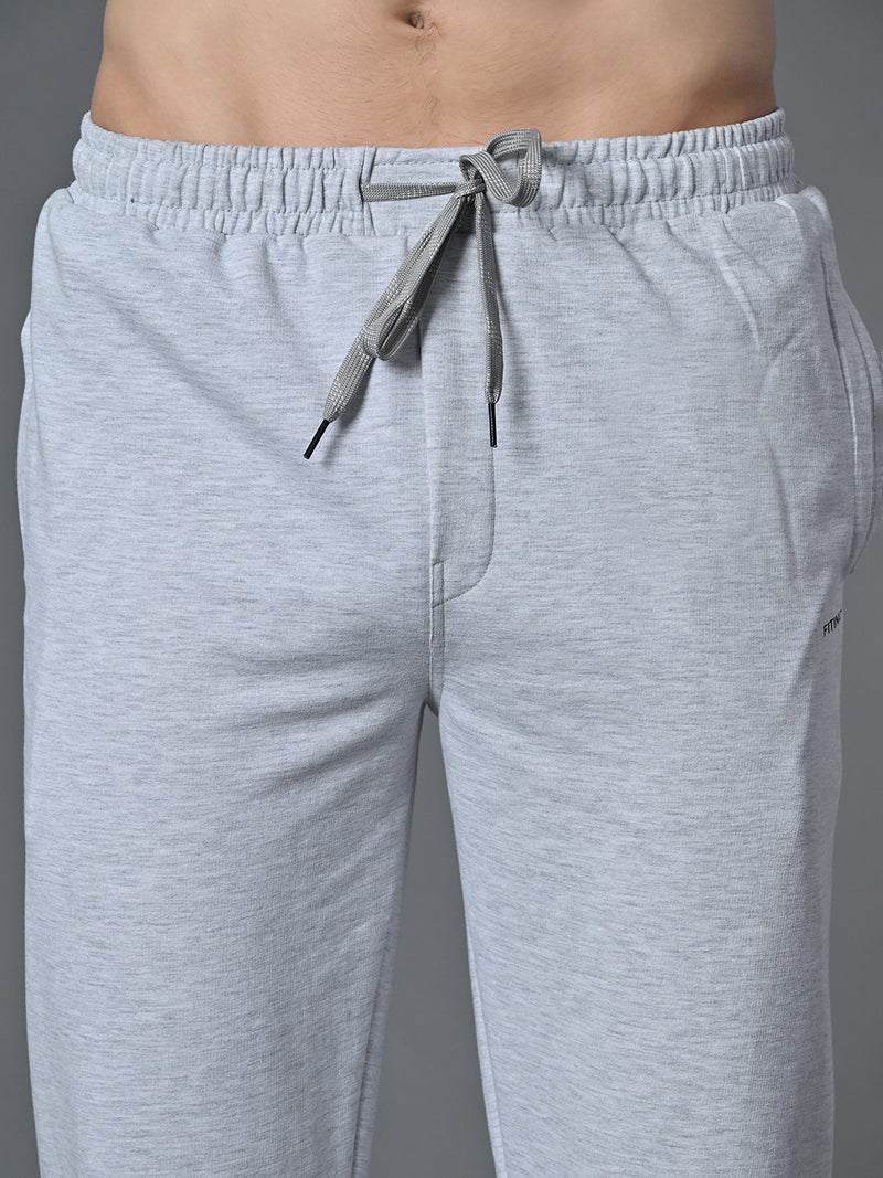 Essential Regular Fit Cotton Track Pant – Melange Grey