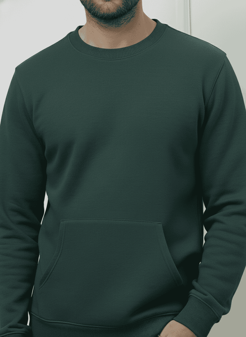 Ultra-Warm Fleece Sweatshirt - Bottle Green