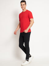 FITINC Premium Cotton Classic Fit Red T-Shirt
