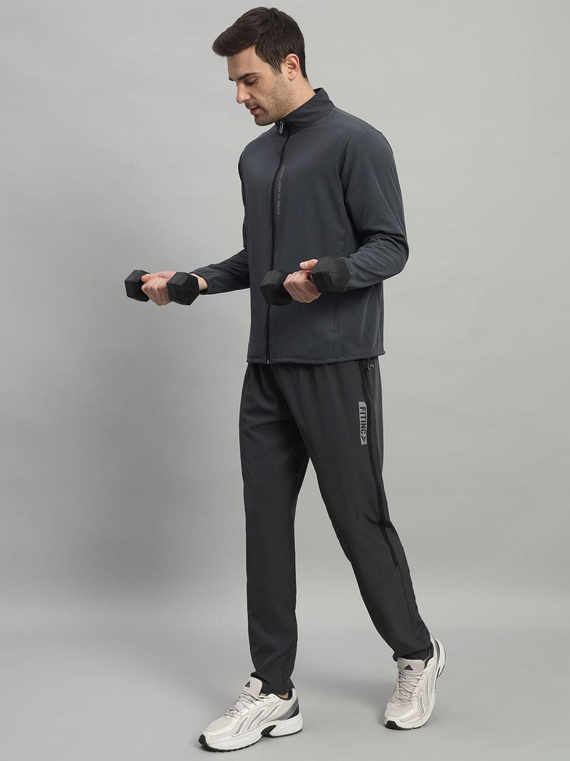 FITINC Sports Jacket for Men with Two Hidden Zipper Pockets - Dark Grey