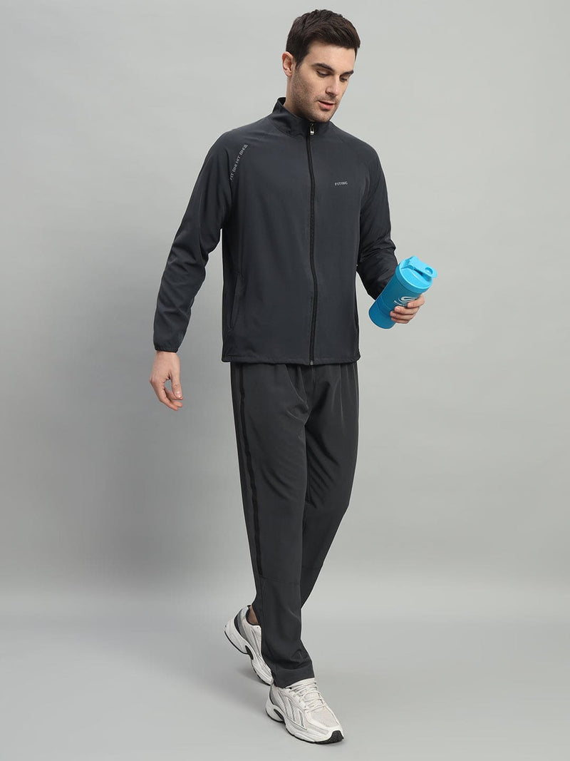 FITINC Sports Track Jacket for Men - Dark Grey