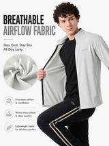 FITINC Airflow Sunscreen Jacket for Men - Light Grey