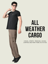 FITINC All Weather 6 Pocket Cargo Pants for Men - Coffee Brown