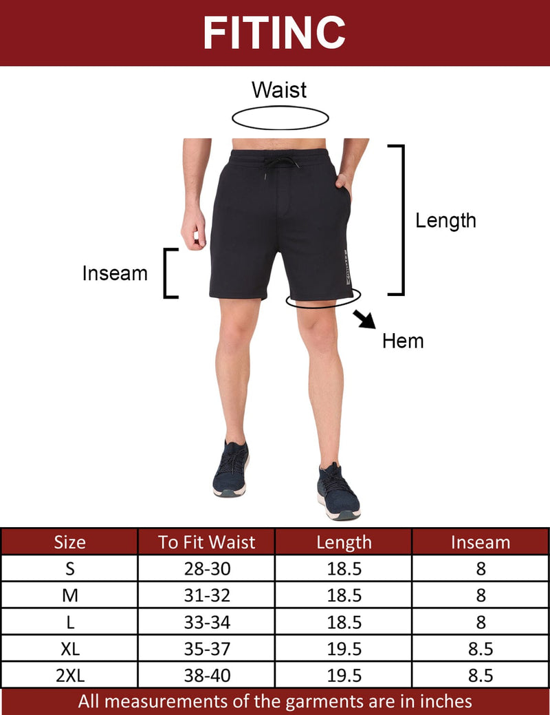 FITINC Stretchable Black Shorts for Gym, Running, Jogging, Yoga & Cycling - FITINC