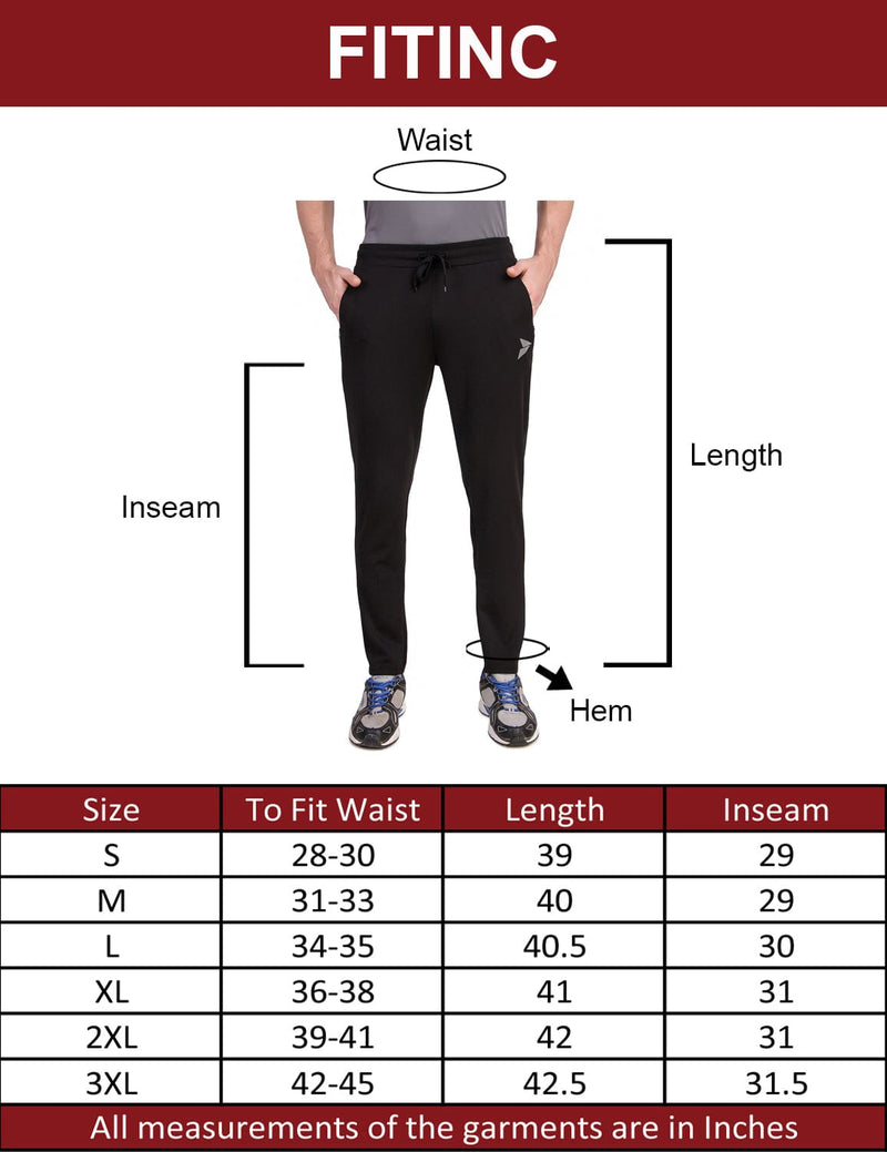 Fitinc Black Trackpant with Concealed Zipper Pockets